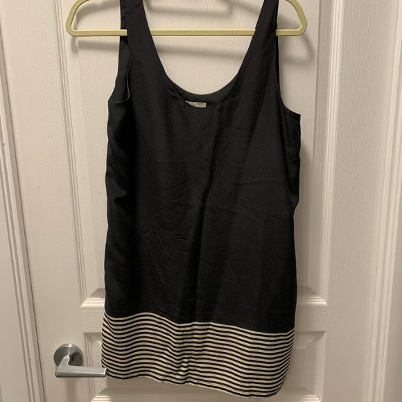 Black and white 100% silk Joie slip dress - Picture 2 of 5